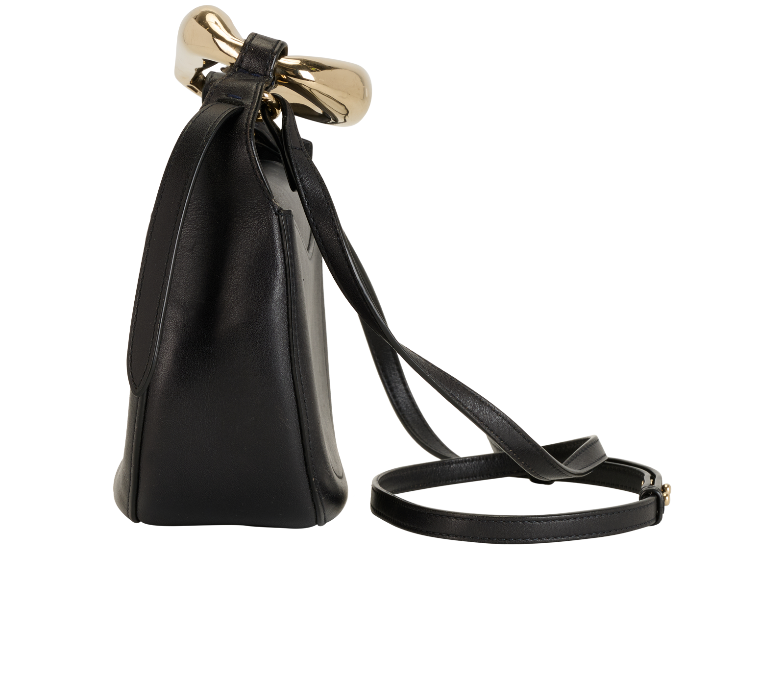 Kiss Small, &pound;395, Handbags, Navy, Leather, Bottom view